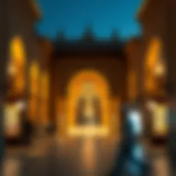 The stunning entrance of Dubai's Gold Souq showcasing traditional architecture