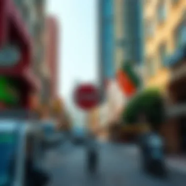 Surrounding area of the Juma Al Majid Building depicting the bustling local economy