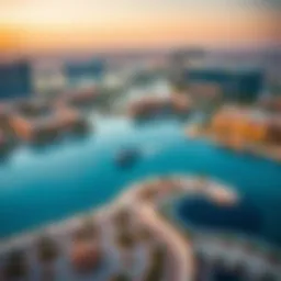 Aerial view of Dubai's stunning lakes