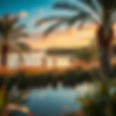 Ecological landscape surrounding Dubai lakes