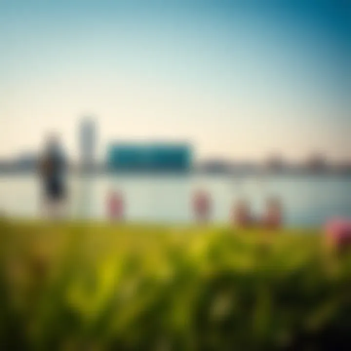 Recreational activities at a lake in Dubai