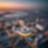 Aerial view of Meydan Dubai highlighting its urban integration