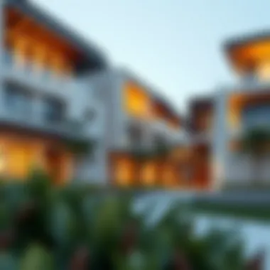Modern Architecture of Residential Properties in Meydan Luxury residential properties in Meydan showcasing modern architecture