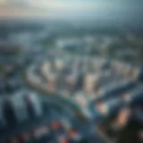 Aerial view of the Rabdan area showcasing its modern architecture