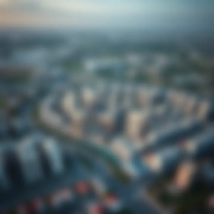 Aerial view of the Rabdan area showcasing its modern architecture