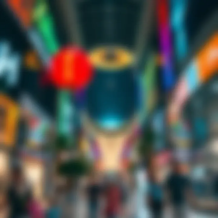 The Energetic Vibe of Dubai's Shopping Hubs Vibrant atmosphere of a popular shopping destination