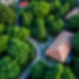 Aerial view of Union Garden showcasing its lush greenery and layout