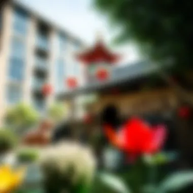 Close-up of unique artistic installations within Union Garden