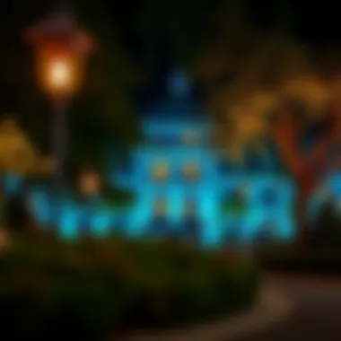 Evening view of Union Garden illuminated with ambient lighting