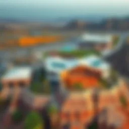 Aerial view of Valley Rak showcasing its unique architecture