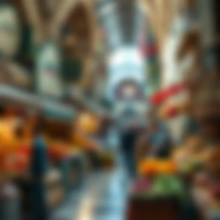 A vibrant market scene at WTC Souk with diverse offerings