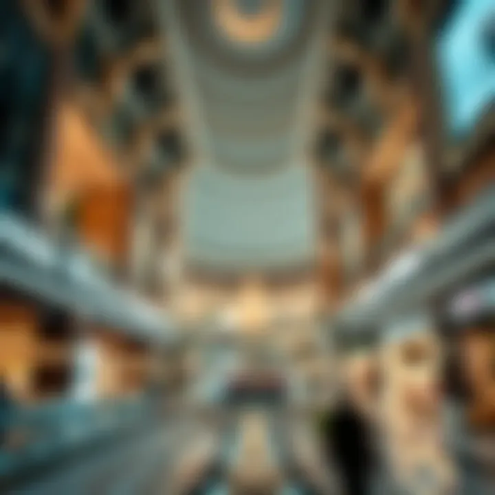 Opulence of Dubai Shopping Malls Luxurious shopping mall interior with elegant design