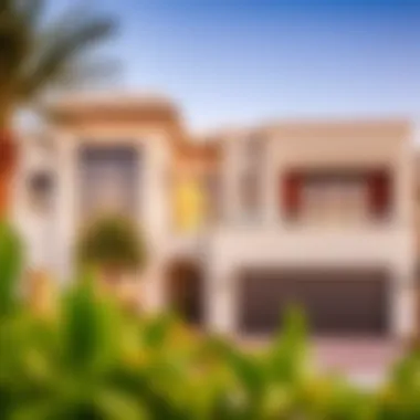 Luxury villa exterior in Al Warqa, showcasing modern architecture