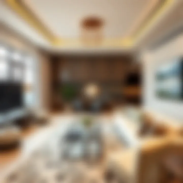 Spacious living area inside a villa in Al Warqa, highlighting elegant interior design