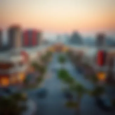 Community layout surrounding Al-Musharraf Mall and property developments