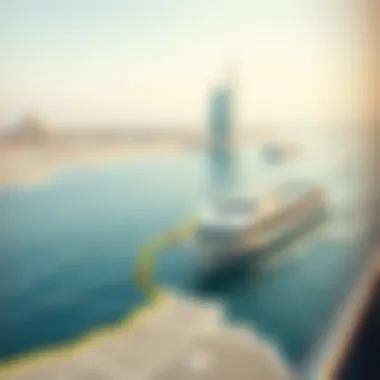 Navigating the Waters: Route Insights Map illustrating the ferry route between Sharjah and Dubai