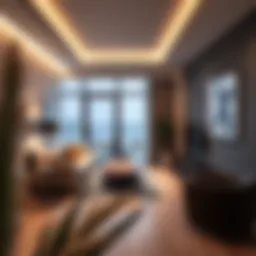 View of a modern one-bedroom apartment in Dubai