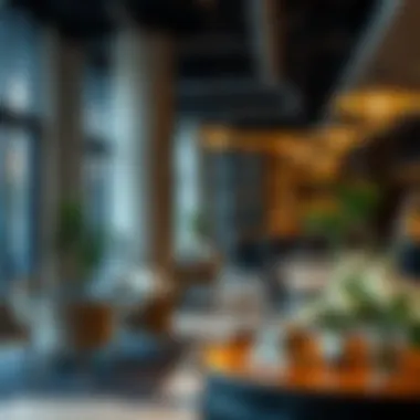 Elegant coffee shop interior with modern furniture