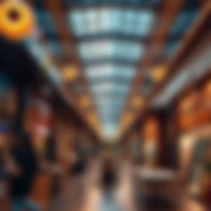 Vibrant commercial spaces filled with shops and cafes in Ghoroob Square