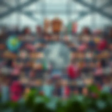 A collage representing diverse cultures interacting