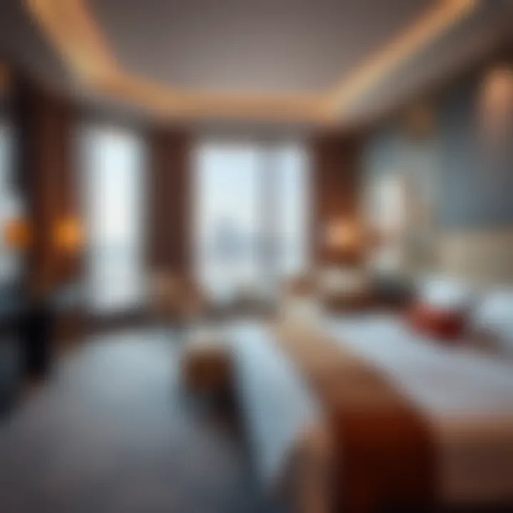 Elegant guest room featuring sophisticated decor and stunning views