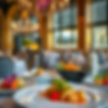 Gourmet dining experience with beautifully presented dishes