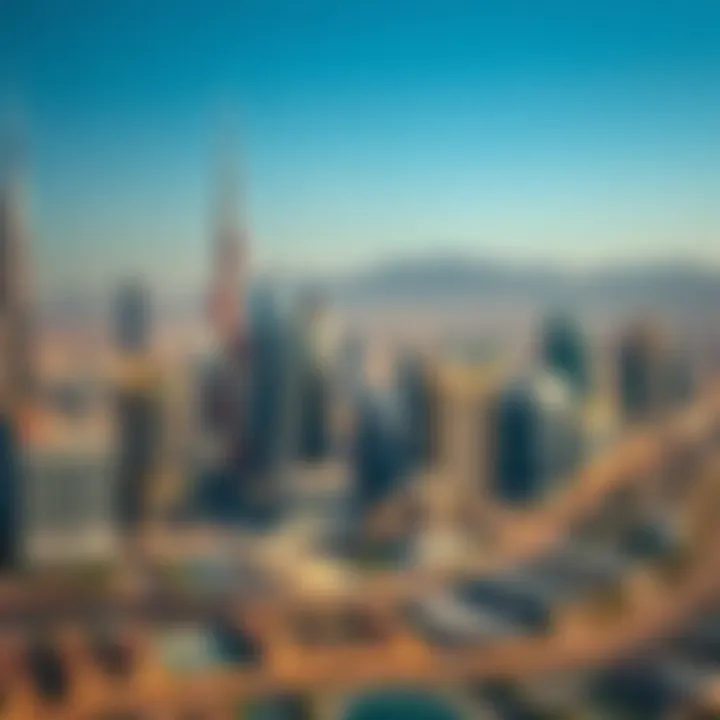 Dubai's Thriving Skyline Aerial view of Dubai's skyline showcasing real estate developments