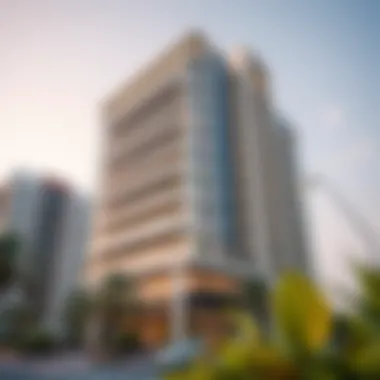 Architectural facade of the Jassem Building showcasing modern design