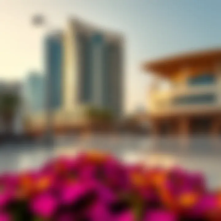 The architectural beauty of JBR Walk with modern structures and vibrant outdoor spaces