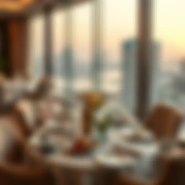 Luxurious Dining Experience in Jumeirah Elegant dining setup with city views