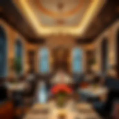 The Luxurious Ambiance of Dining Luxurious ambiance of the restaurant interior.