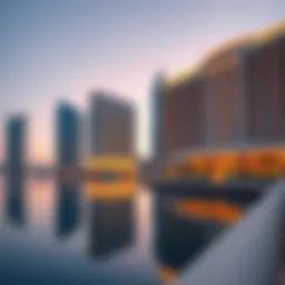 Stunning architectural view of JW Marriott Dubai Marina at dusk