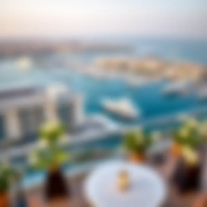 Breathtaking view of Dubai Marina from the hotel terrace