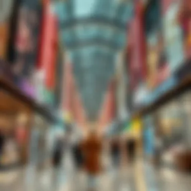 Bustling Interior of Dubai Mall Interior of a bustling Dubai Mall filled with shoppers