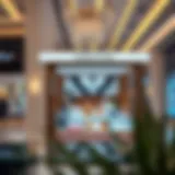 Stylish kiosk in Dubai Mall showcasing luxury products