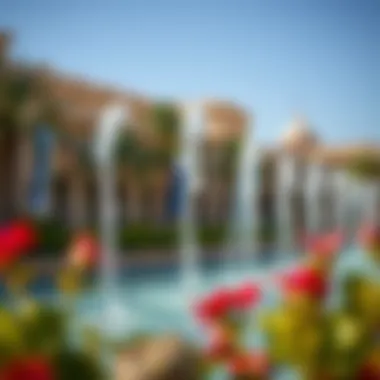 A close-up of the elegant water jets in La Fontana, highlighting the artistry and engineering behind the display.