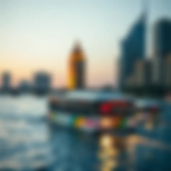 Landmark Connectivity via Dubai Water Bus A prominent landmark along the Dubai Water Bus route, illustrating connectivity.