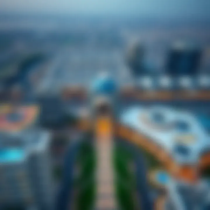 Aerial view of Mohamed Bin Rashid City showcasing its modern architecture