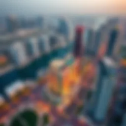 Aerial view of Jumeirah Lake Towers showcasing the Move N Pick location