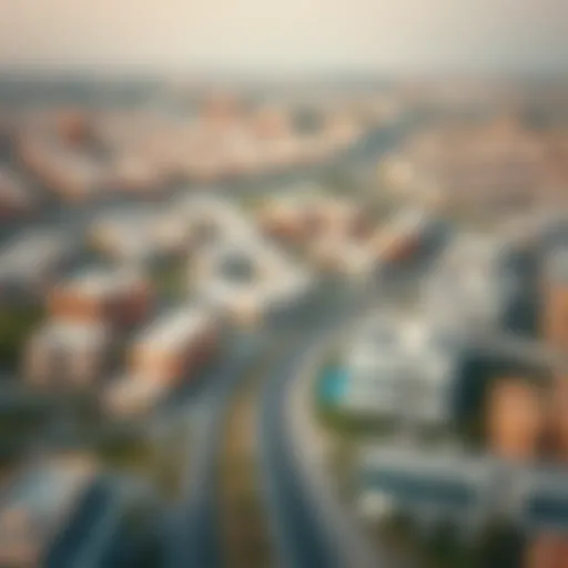 Aerial view of the Nahda district showcasing urban development