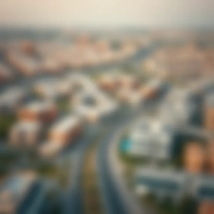 Aerial view of the Nahda district showcasing urban development