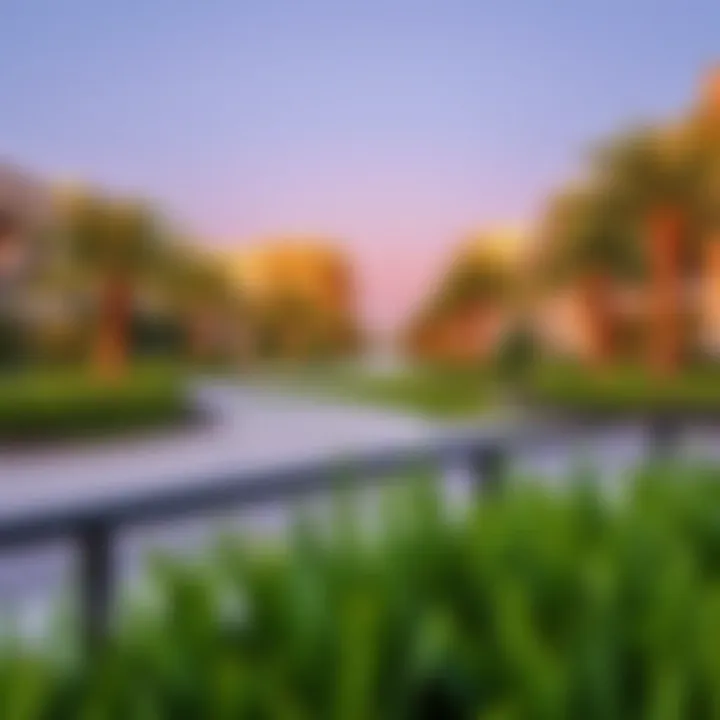 Landscape design and greenery in the Business Park Dubai Hills