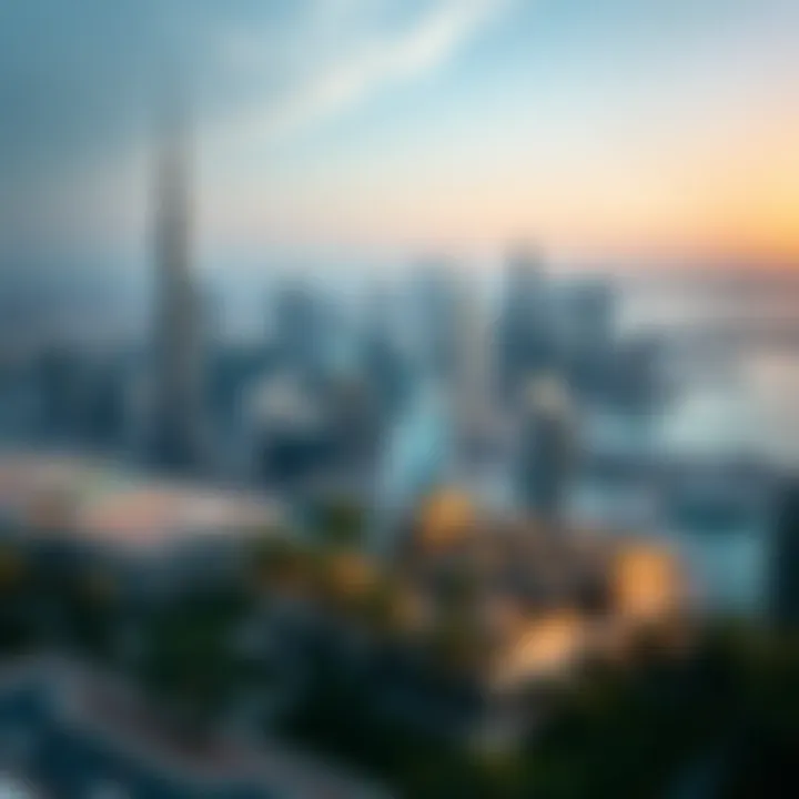 A panoramic view of Dubai's skyline highlighting luxury properties