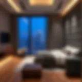 Stunning view of modern studio room showcasing interior design