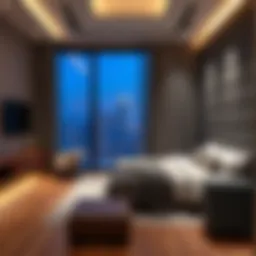 Stunning view of modern studio room showcasing interior design