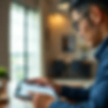 Reviewing Title Deed Information Person reviewing title deed information on a tablet