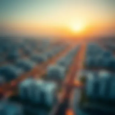 Aerial view of Dubai real estate market