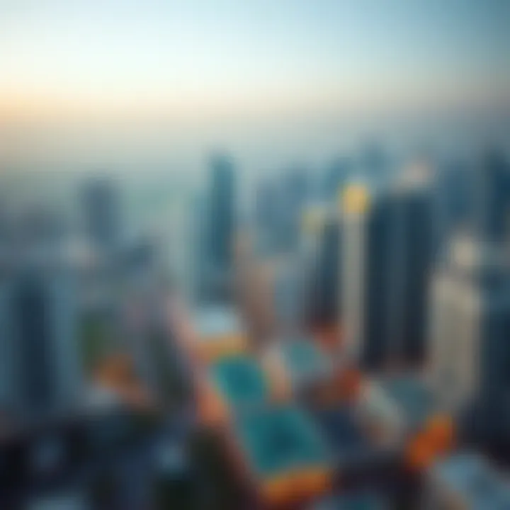 Aerial view of Al Qusais commercial district