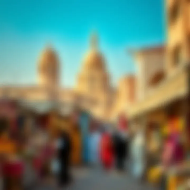 Historic marketplace bustling with activity