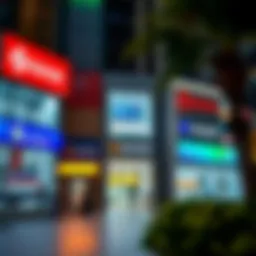 Illustration of various bank branches in the UAE